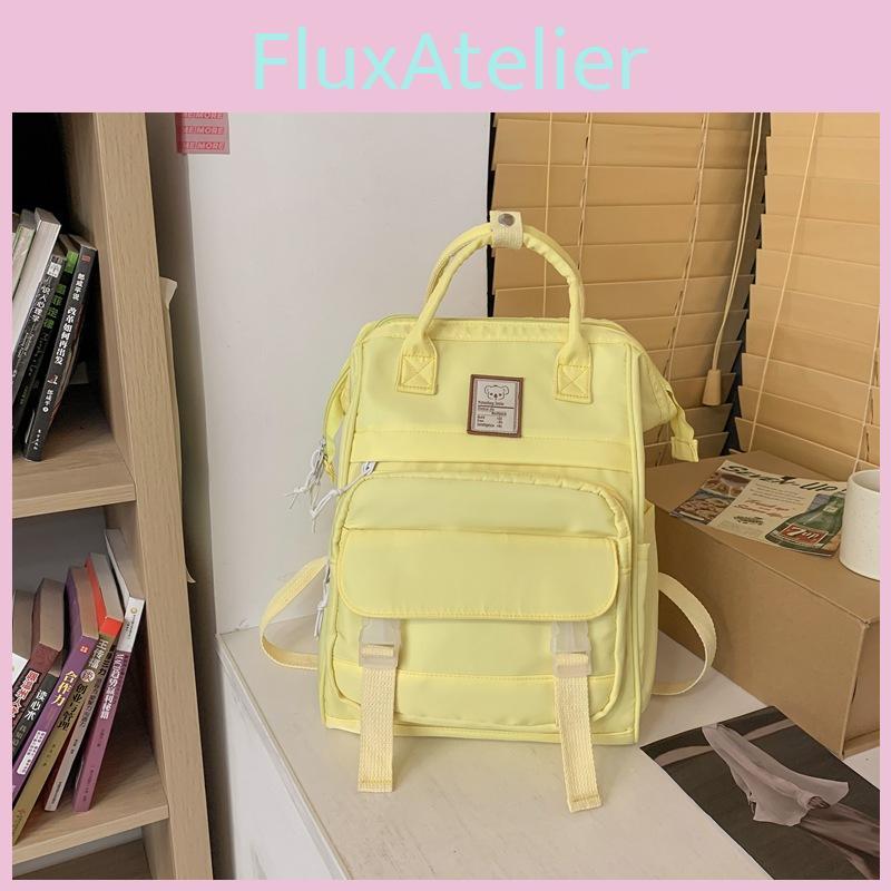 Color Solid Simple Letter Pattern Student Backpack For School And Daily Use