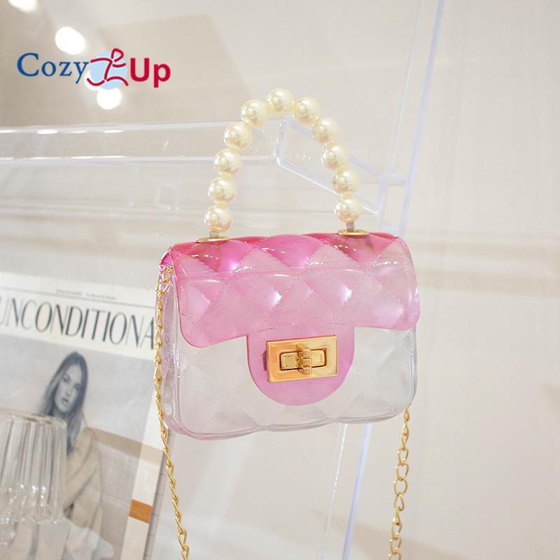Cozy Up Transparent Jelly Bag Pearl Women's Handbag Candy Color Crossbody Bag