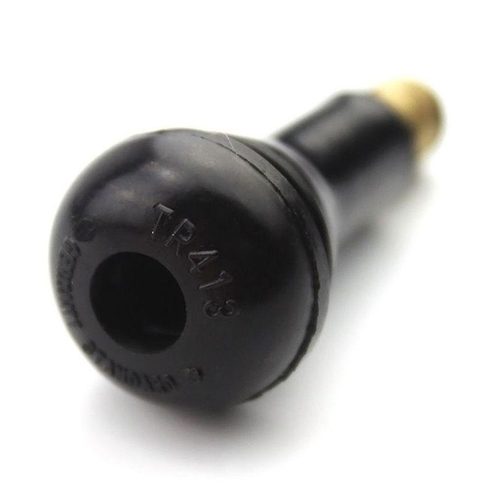 4 stk svart Snap-In Tubeless TR413 messinghette dekkventilstamme bildekk