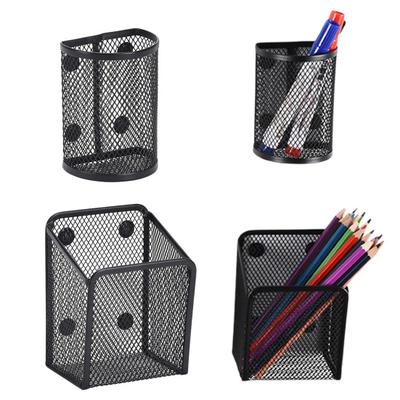 Schwarzer Netz-Stifthalter mit großer Kapazität, Mehrzweck, magnetischer Make-up-Pinselhalter