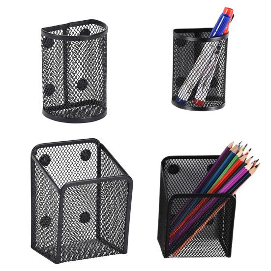 Black Mesh Pencil Cup Holder Large Capacity Multipurpose Magnetic Makeup Brush Holder