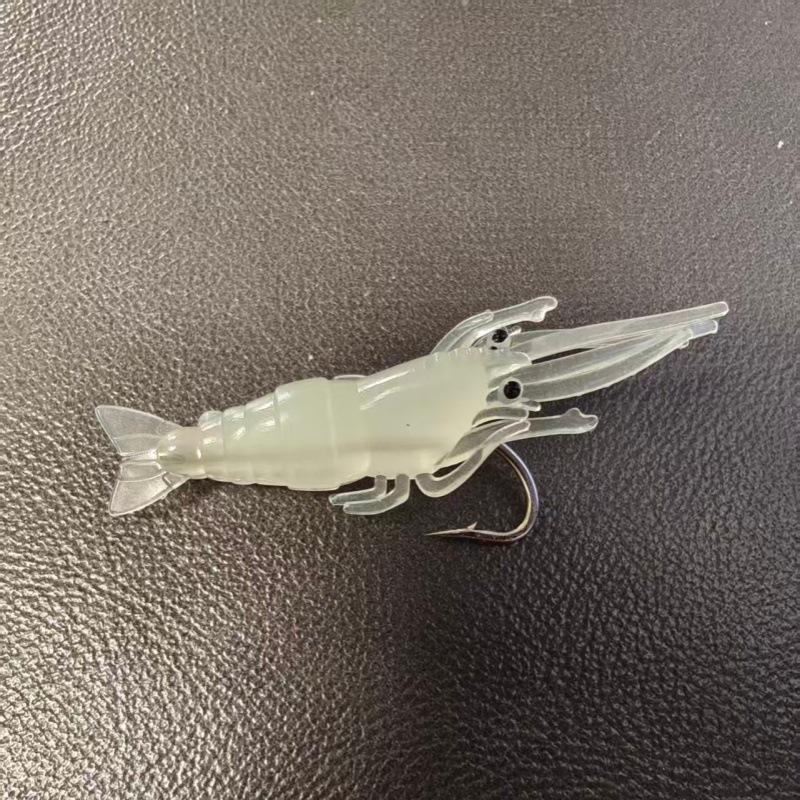 Leuchtende Weichplastik-Garnelenköder mit Haken - Kleiner Grasgarnelen-Köder