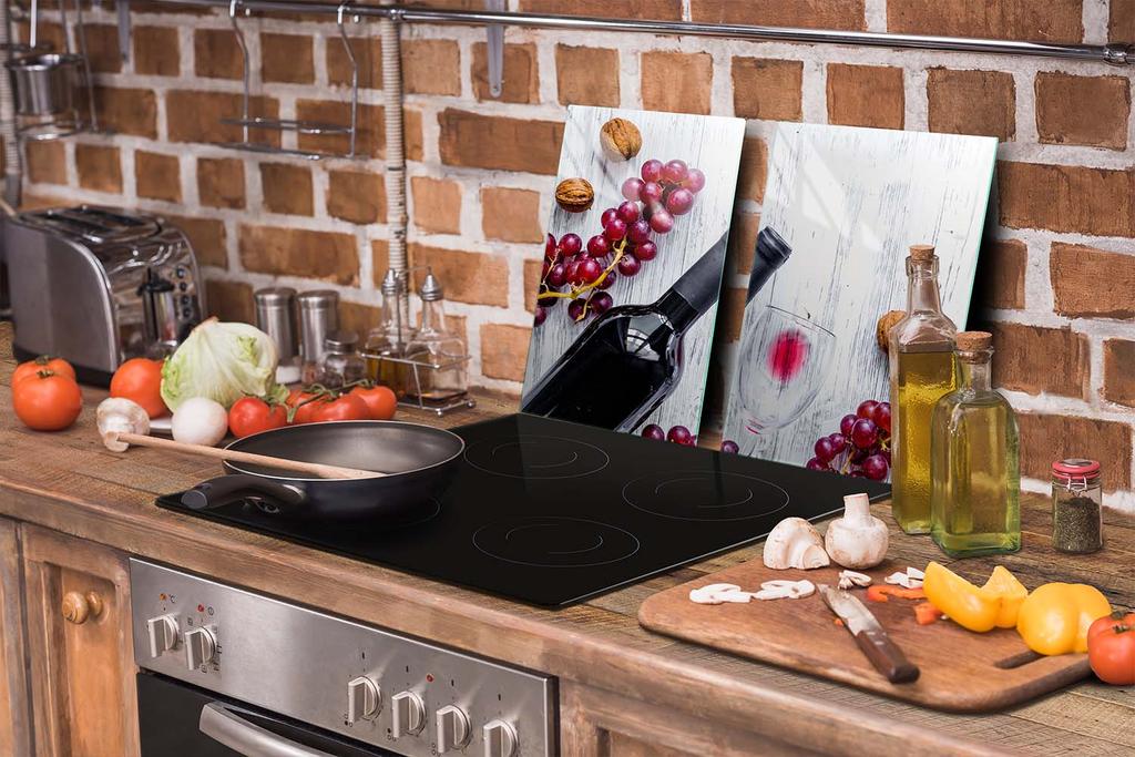 SZKLANA PŁYTA OCHRONNA DO KUCHNI 65x52 WINOGRONO