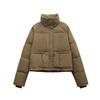 Short stand-up collar small cotton-padded clothes women's simple loose version zipper bread clothes jacket solid color