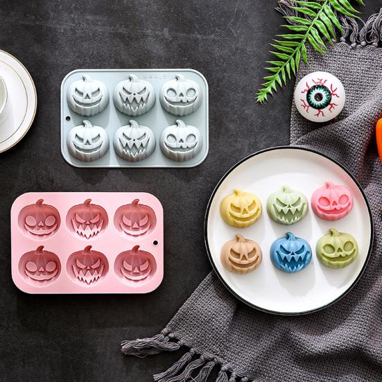 Yousheng Pumpkin Silicone Baking Mold 3D Cake Molds Halloween Theme Cupcake Pan Hot Chocolate Mold Soap Candle Making Mould