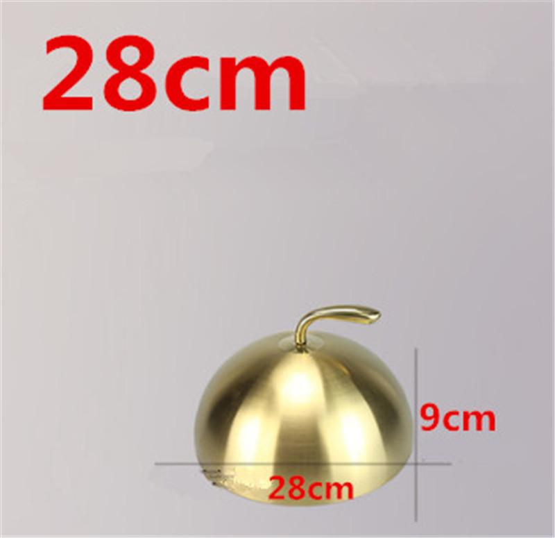 Golden and Stainless steel steak cover luxury western food covers thick iron plate cover 20cm to 28cm gold non-magnetic food lid