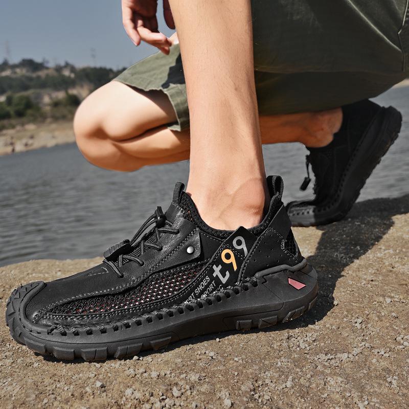 Handmade Men's 2026 New Summer Mesh Hollow Breathable Shoes