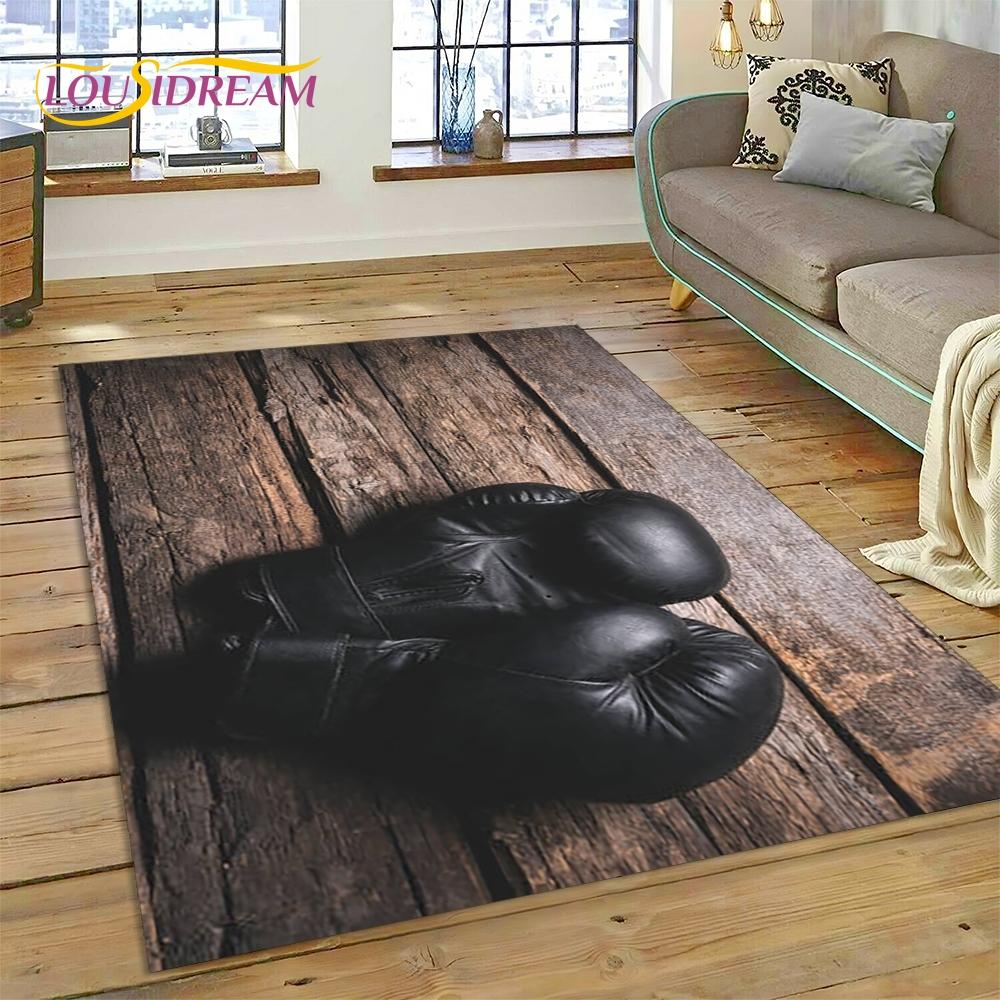 Boxing Gloves Boxer Fight Cartoon Rug Carpet for Living Room Bedroom Home Decor,Floor Mat Non-slip Decoration for Sofa Doormat