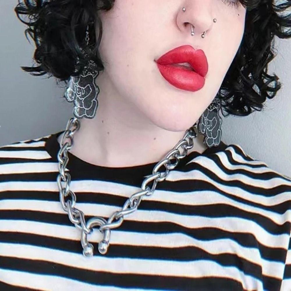 Sexy Cool Design C Shape Necklaces Hyperbole Look Short Length Thick Chain Choker Hip Hop Fashion Jewelry Unisex