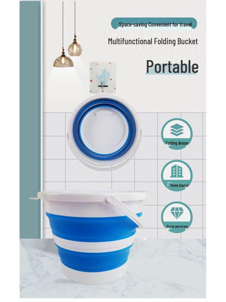 Collapsible Portable Water Bucket for Car Wash, Outdoor, Fishing, and Travel