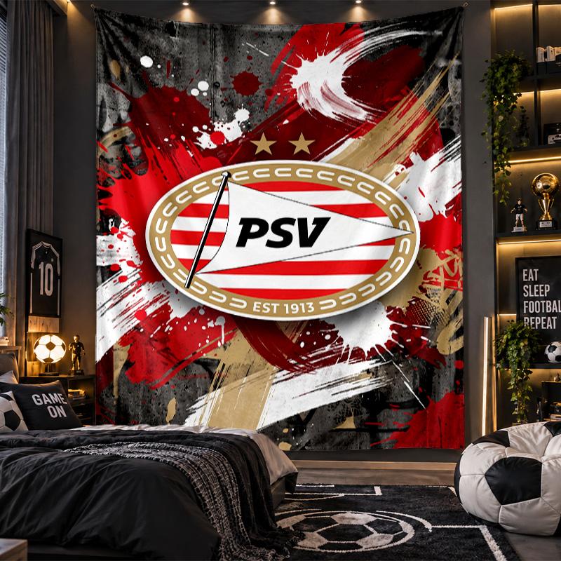 Arazzo da Appendere alla Parete Stampa PSV Eindhoven FC Tessuto per Soggiorno Camera da Letto Decorazione Casa