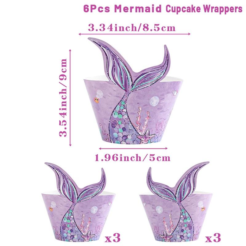 Mermaid Theme Disposable Tableware Mermaid Birthday Party Decor Kids Baby Shower Girls Under The Sea Party Wedding Party Suppies