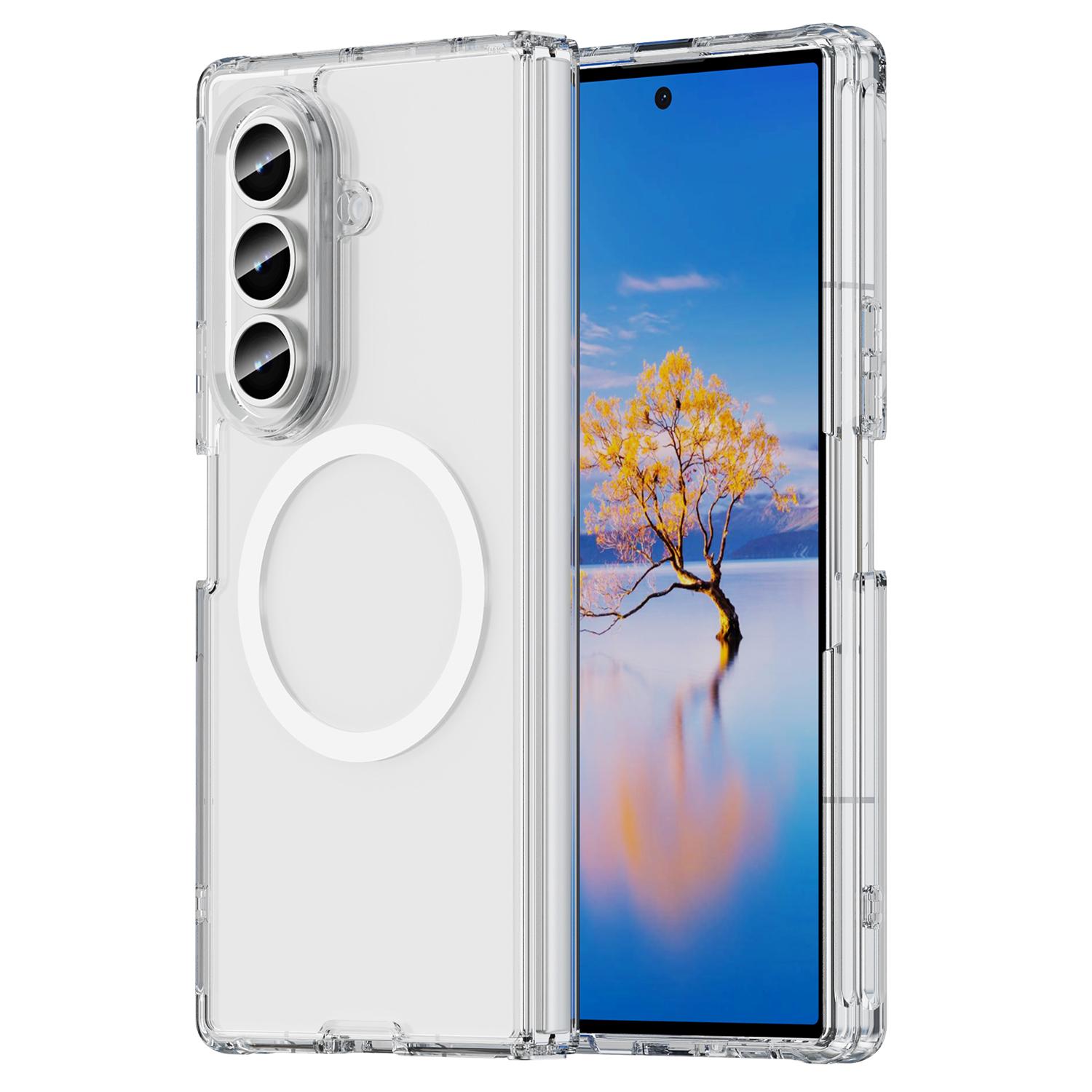 

For Samsung Galaxy Z Fold 7 Phone Case, Magnetic Shockproof Transparent Cover for Samsung Galaxy Z Fold 7 белый