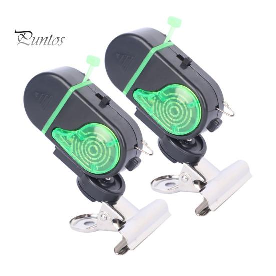 

2 шт. Лампа для сигналізації про покльовку з кліпсою Світловий сигнал для нічної вудки Електронний індикатор покльовки Датчик удару Світлодіодна лампа Аксесуари для морської риболовлі A