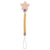Beads Food Grade Beech Wood Star Pacifier Clips Chains Molar Chain Lanyard Baby Pacifier Chain