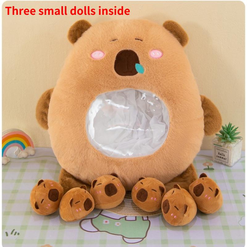

Adorable Capybara Plush Pillow Set Filled With Soft Pp Cotton Short Plush Material 30cm/11.81in коричневий