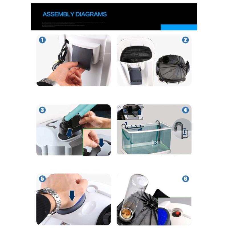 15W 30W 45W Ultra-quiet External Aquarium Filter Bucket UV Sterilizer Aquarium Lamp Canister Filter Aquarium Filter