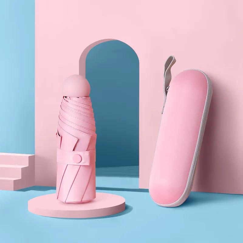 Folding Lightweight Mini Umbrella Rain Women Portable Travel Capsule Folding Women Umbrella Windproof Umbrellas Parasol