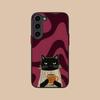 Custodia in Silicone per Cellulare Gatto Caffè Carino per Samsung Galaxy S26 S25 S24 S23 S22 S21 Plus FE Ultra Cover Colorata