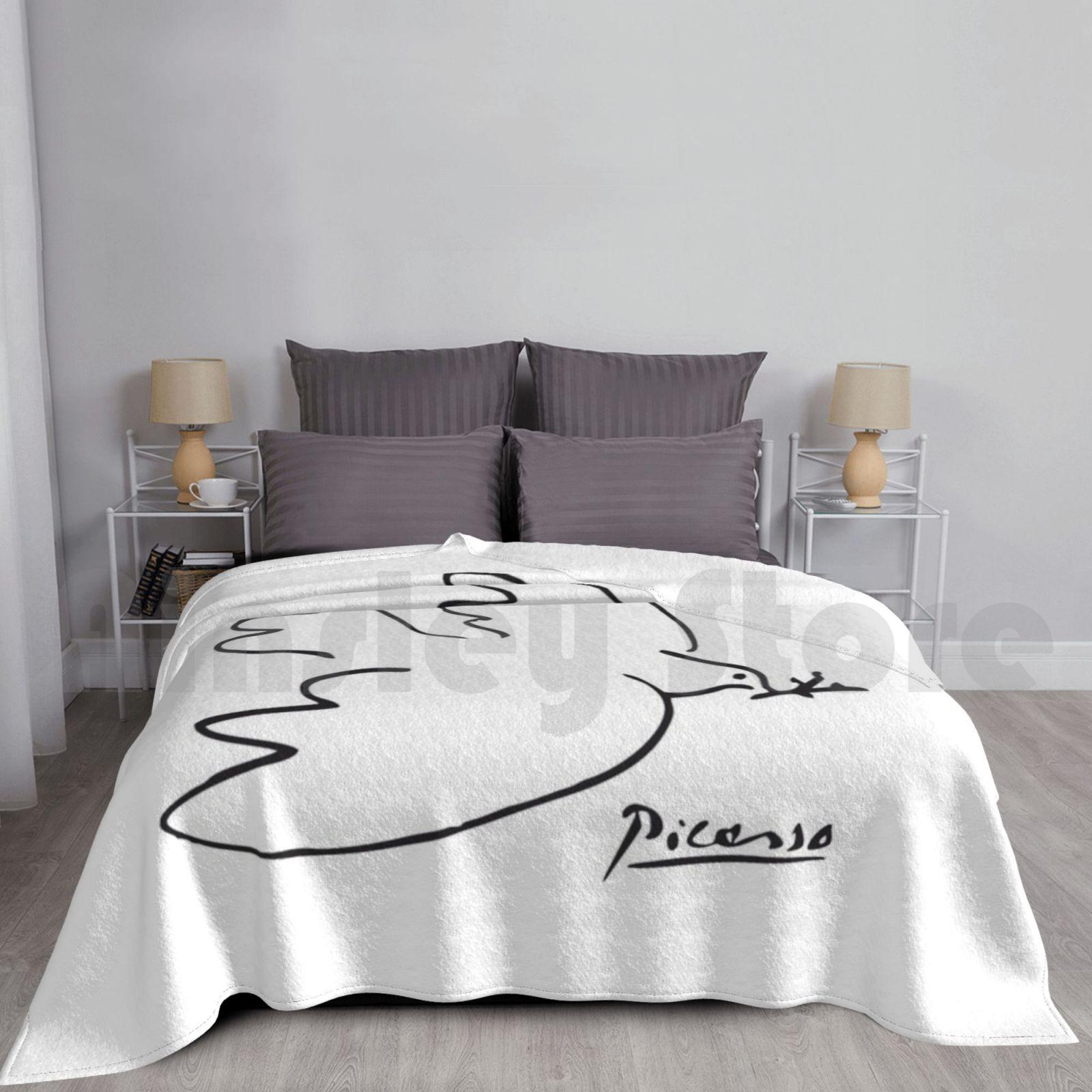 Picasso Peace Dove Blanket For Sofa Bed Travel Picasso Pablo War Peace Size: 75*100cm, Weight: 230 GSM