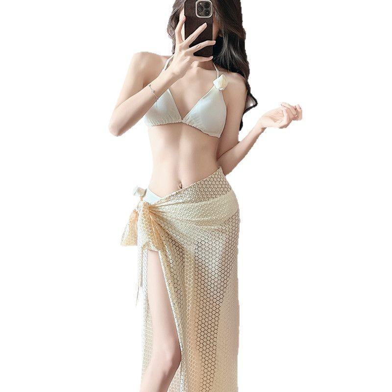 Island Vacation In Bali Thailand Wearing A Split Swimsuit Women's Sexy Bikini Three-piece Suit Covering Belly Showing Slimming Hot