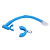 Freediving Snorkel 2 in 1 Silicone Streamlined Soft Flexible Roll Up Folding Snorkel Tube for Scuba Diving Blue
