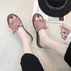 Fashion Big Size Women Slippers Candy Color Slides Woman Shoes Summer Flats Denim Slippers Lace Slide Wrinkle Ladies Shoes Zapatos Mujer
