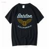 Brixton California T Shirt Small Biker  Vintage Washed Streetwear Versatile Breathable Stylish Homme Unisex Slightly Fashion
