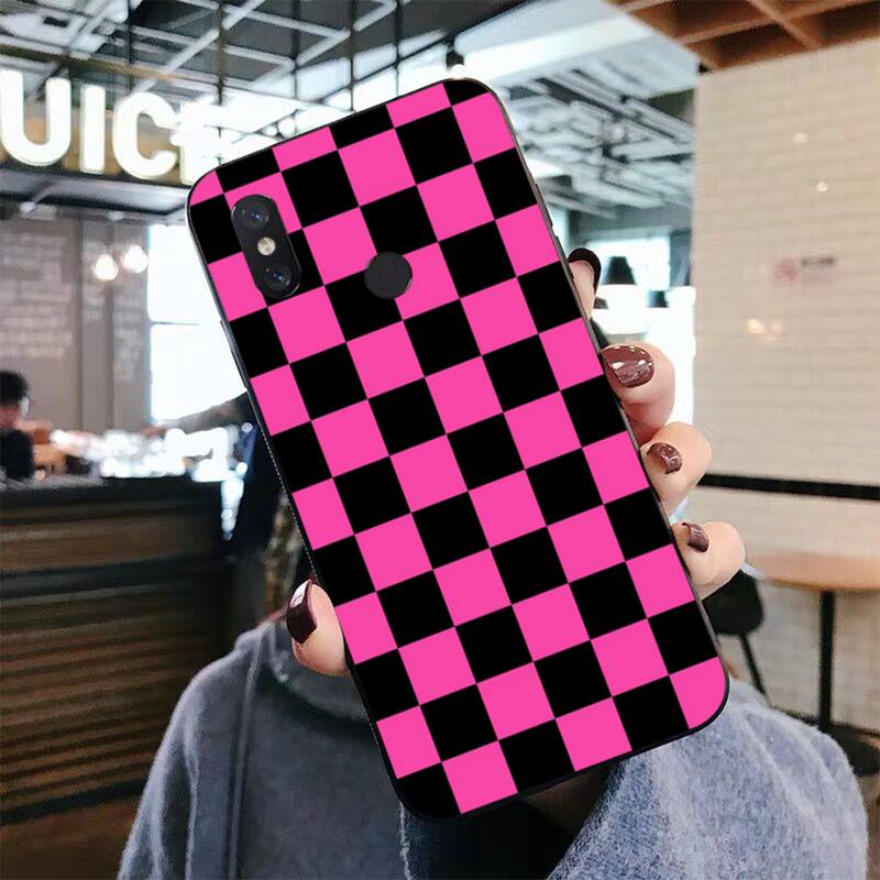 Checker Phone Case For Xiaomi Mi 5X 8 9 10 11 12 Lite Pro 10T PocoX3pro PocoM3 Note 10 Pro Lite