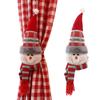 Julgardinbindare Spänne 3D Jultomte Snögubbe Ren Tecknad Docka Gardinhållare Fästare för Vardagsrum Hem Hotell Fönsterdekor