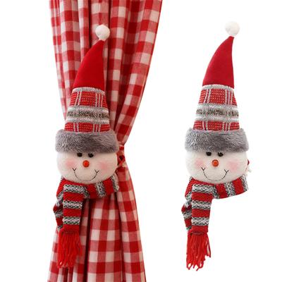 Christmas Curtain Tieback Buckle 3D Santa Snowman Reindeer Cartoon Doll Curtain Holdback Fastener for Living Room