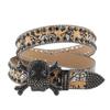 Punk Skull Belt Hip Hop Style Inlaid with Rhinestone Print Hot Girl Style Rock Fashion Decoration Belt