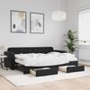 VidaXL Daybed with Trundle and Drawers Black 80x200 Cm Velvet 3196998