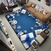 Christmas Style CARPET FOR LIVE ROOM Blue Luxury Home Decoration Bedroom Large Area Rugs Washable Lounge Floor Mats Bedside