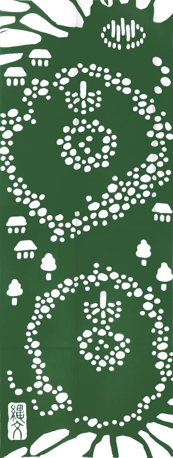 

Кёсукэ Японское Тэнугуи Ручное 34 x Дзёмон Тэнугуи Ою Каменный Круг Полотенце, Окрашенное Чу, 90см, Хонпо,