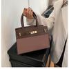 New Women Color Block Handbag Fashion Texture Crossbody Shoulder Commuter Bag CLE
