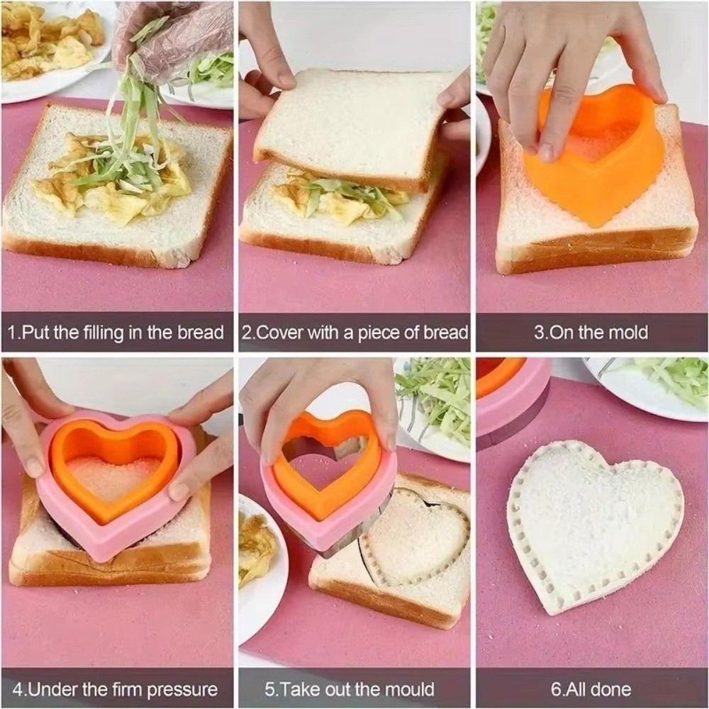Stainless Steel Sandwich Cutting Mold Multi-purpose with Hand Guard Toast Fruit Chopper Mould Baking Tools Portable