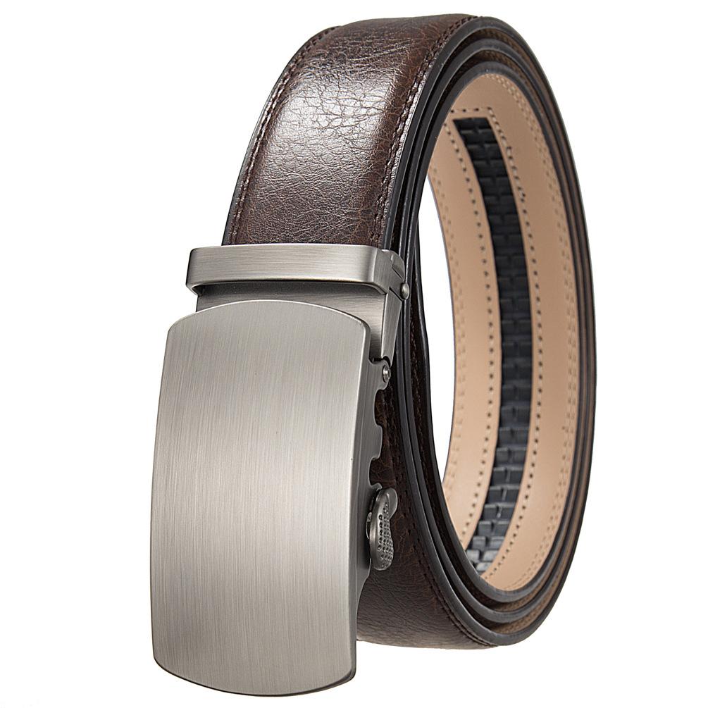 1Pcs Two-Layer Cowhide Belt, Fashionable Business Automatic Buckle Belt Ly35-1064-1