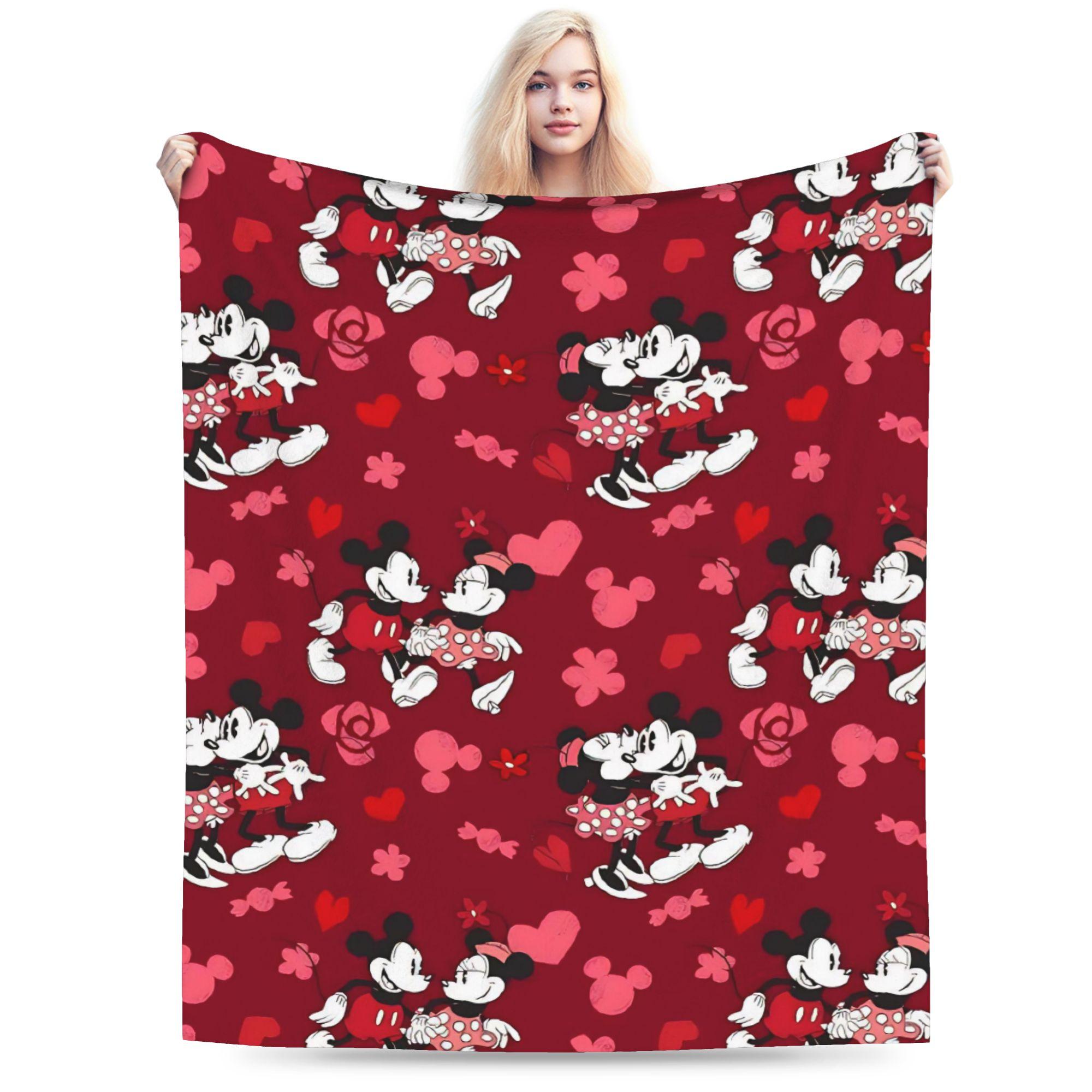 

GUOYU Blanket Valentines Day Mickeys And Minnies Throw Blanket for Couch Soft Fuzzy Plush Blanket Multiple Sizes Bedspreads for All Seasons 75x100cm (30x40inch)