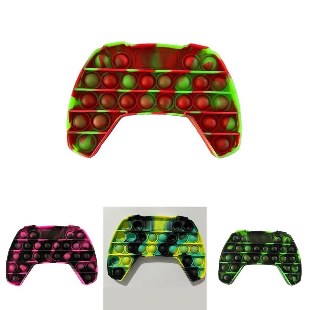 Vibrant Tie-dye Game Controller Push Bubble Sensory Fidget Toy For Stress Relief