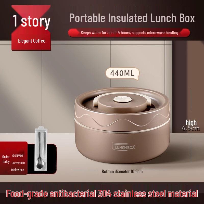 Extra Long Insulated Stainless Steel Bento Lunch Box - Microwaveable & Portable