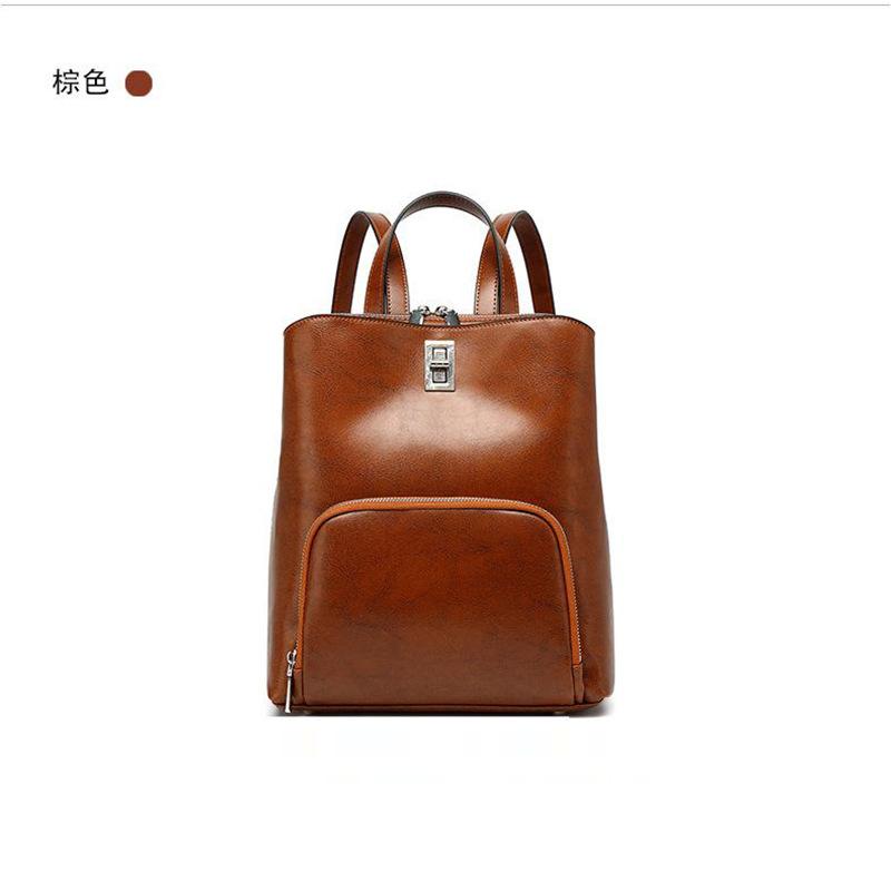 2025 Fashionable New Handheld Travel Bag Genuine Leather Large Capacity Simple Commuting Backpack Vintage Cowhide Backpack