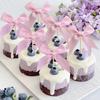 12 ks Růžová mašlička Topper na cupcaky Růžová mašlička Narozeninová dekorace Párty dekorace s tématem Coquette Topper na dort pro svatební sprchu Mašlička Párty dekorace
