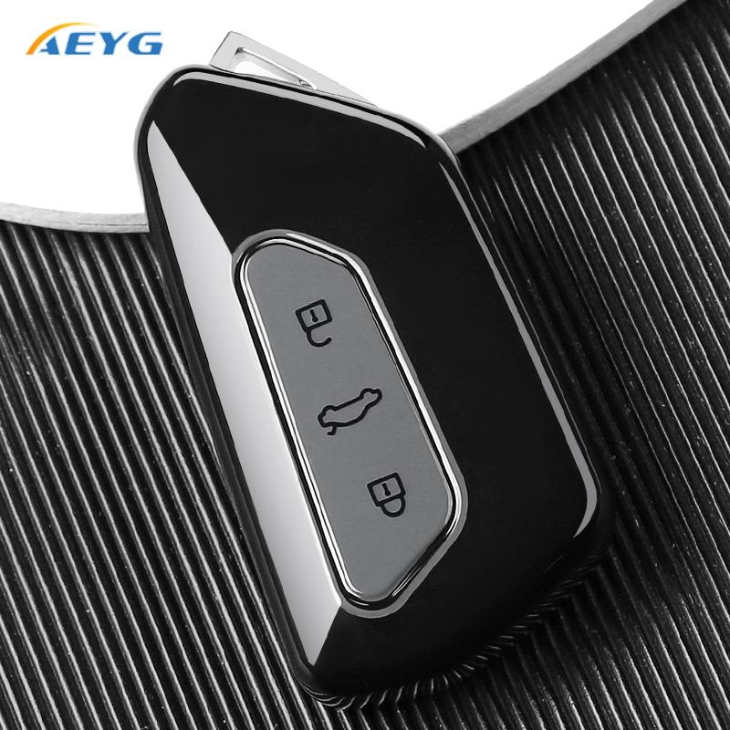 

Fashion Soft Tpu Car Key Cover Case Protection Shell Keychain For Vw Golf 8 Mk8 Gti Gtd R Id3 Id4 Smart Keyless Auto Accessories