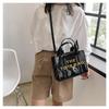2023 Shiny Patent Leather Lettering Tote Bag for Women - Single Shoulder and Crossbody
