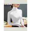 High-Neck Ribbed Thermal Base Shirt For Women Winter Warm Underwear Brushed And Thickened Women T-Shirt