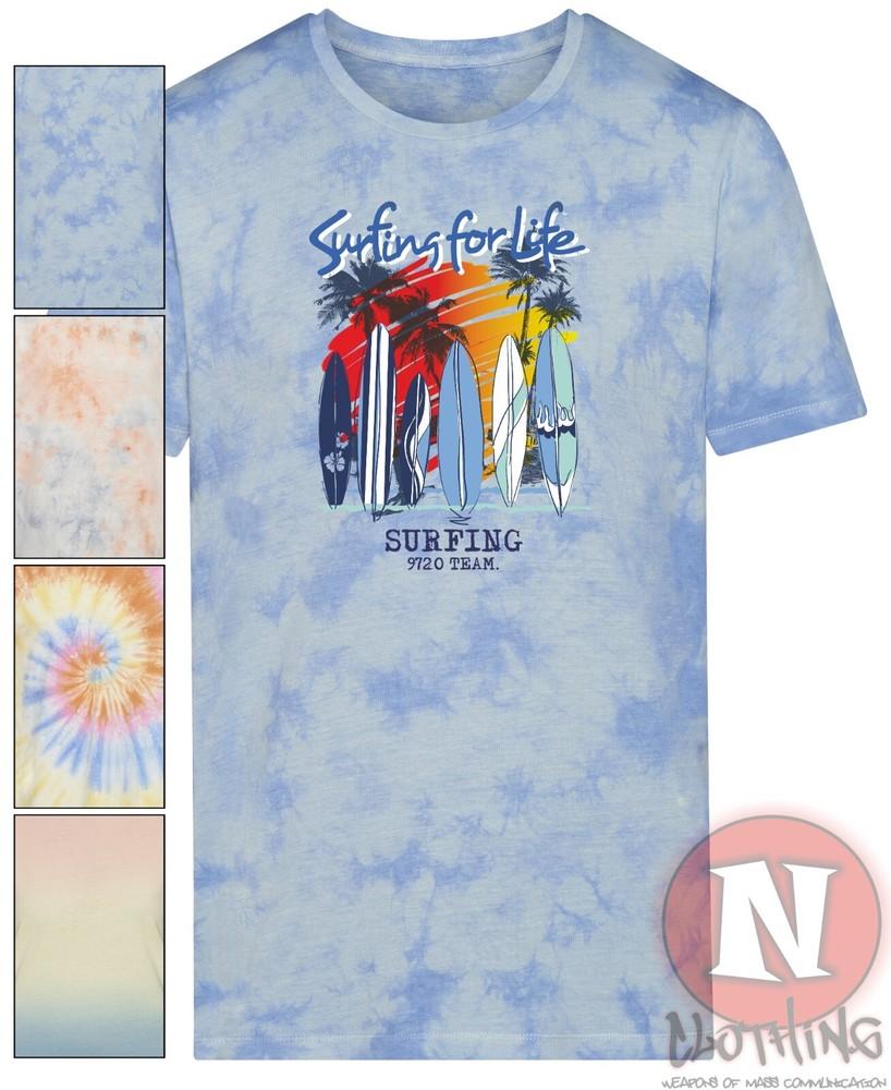 Surf Para Vida Camiseta Tabla De Playa Vacaciones Arena Tie-Dye