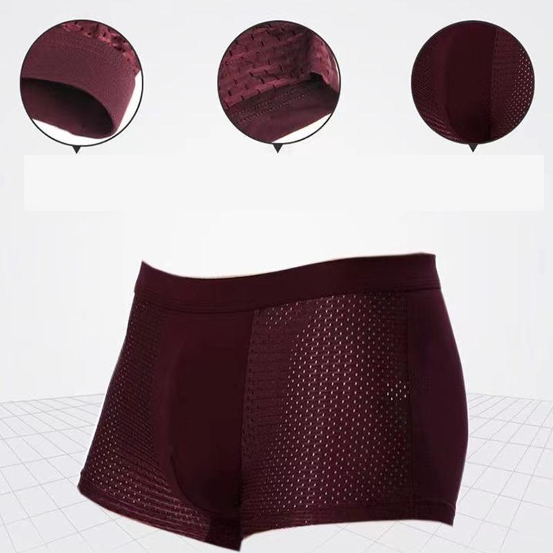Men's Ice Silk Pants Mesh Breathable Comfortable Loose Thin Underwear Men's Plus Size Boxer Underwear