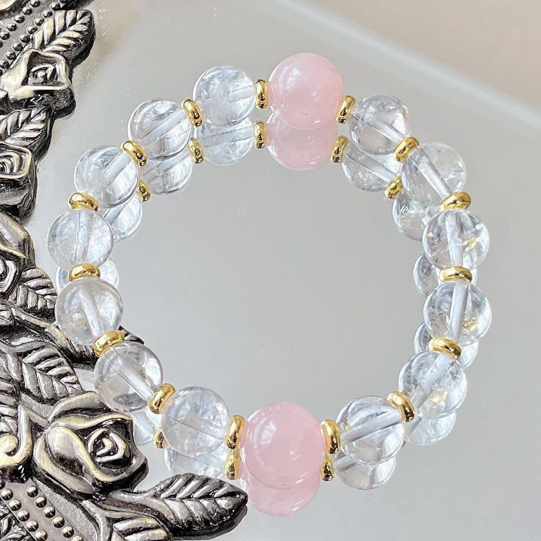 10Mm Retro Natural White Crystal Design Bracelet Bracelet.