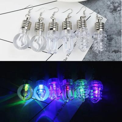 LED Light Bulb Shaped Earrings Creative and Funny Friend Gift Decoration Accessories